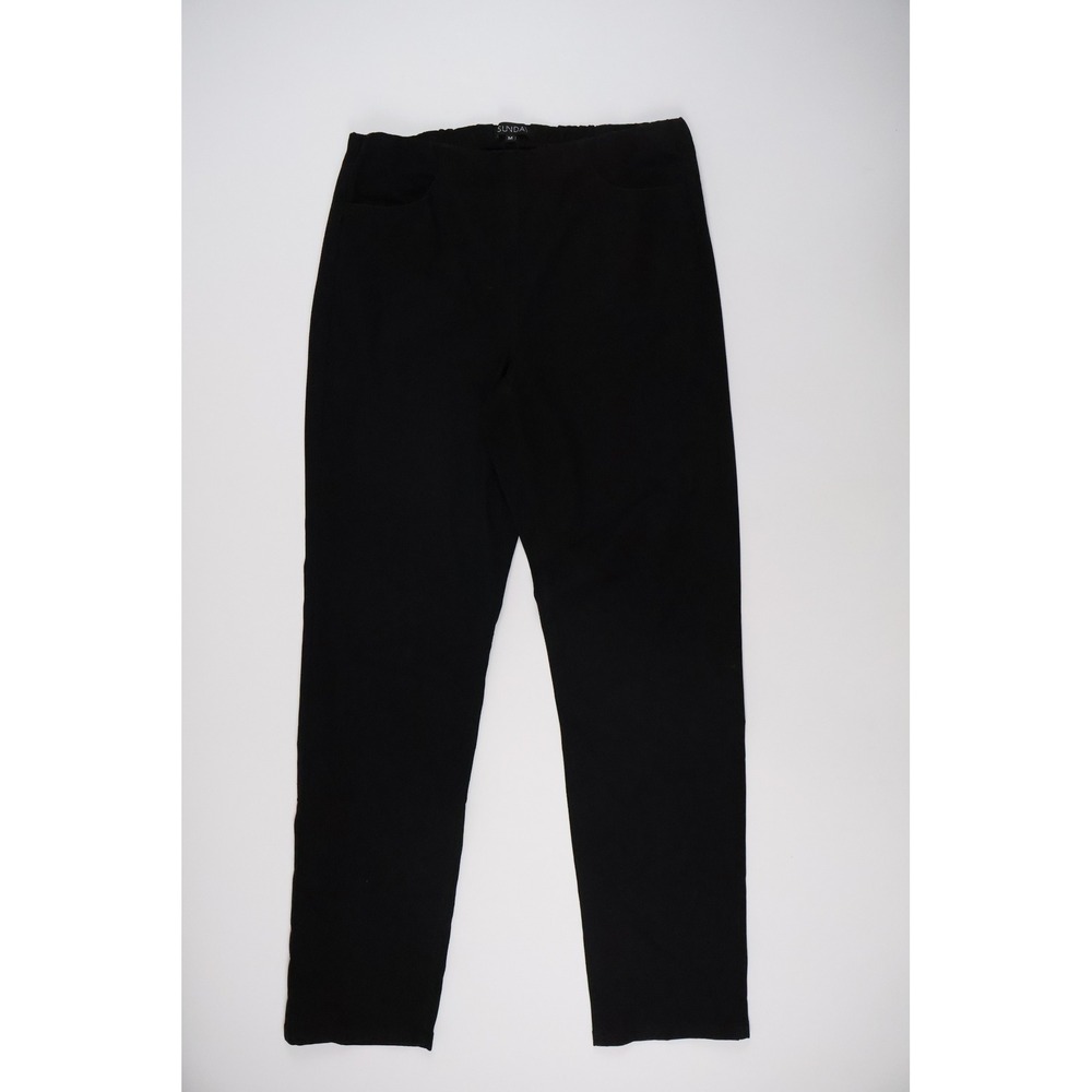 Sunday Slim Straight Leg Pull On Pants Black Solid Size M NWT